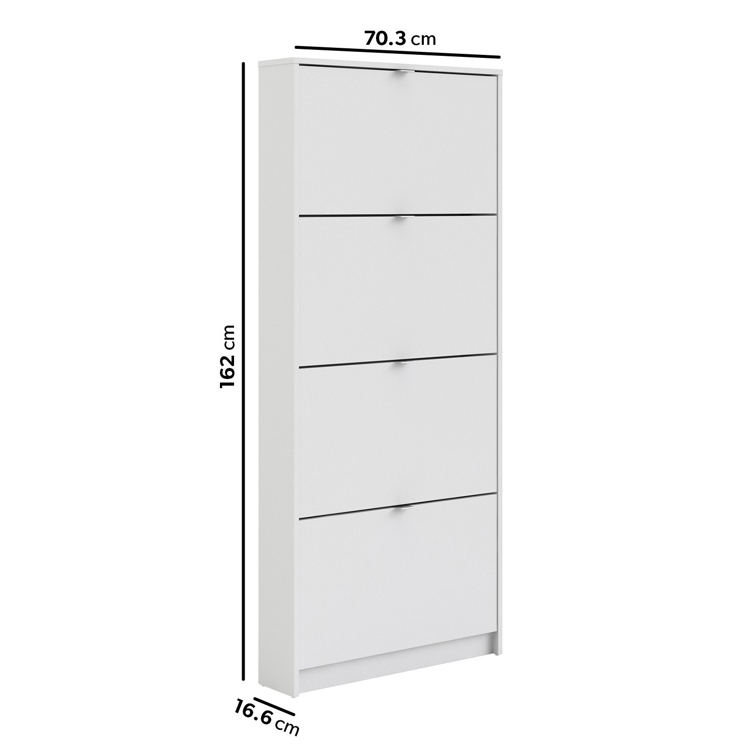 Read more about Slim white wall hung shoe cabinet with 4 drawer 12 pairs